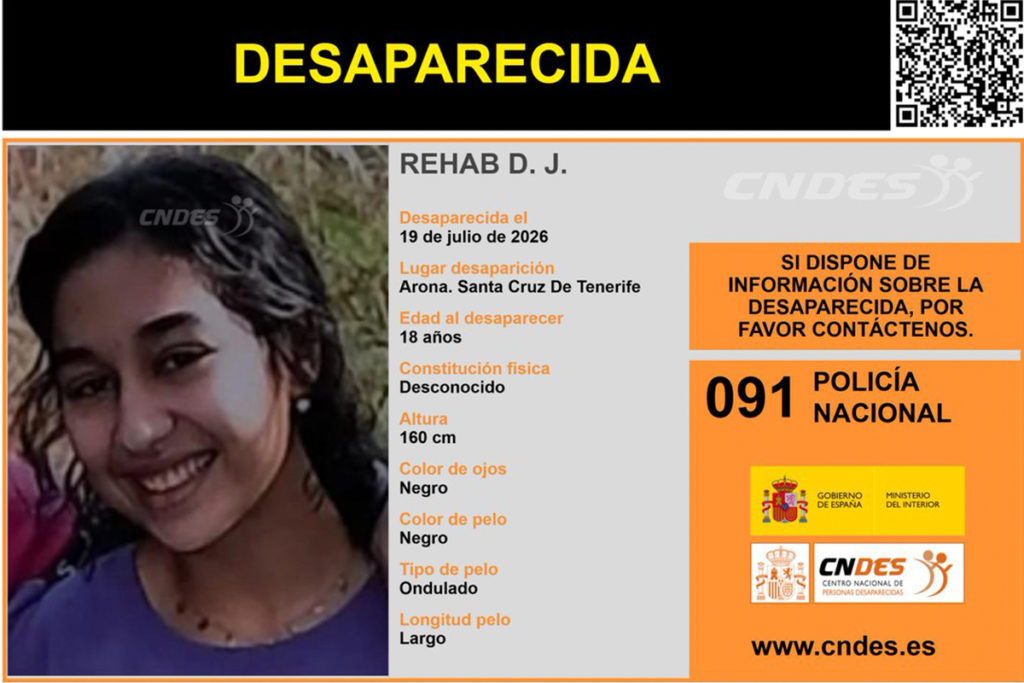 Buscan a Rehab, una joven de 18 años desaparecida en Tenerife