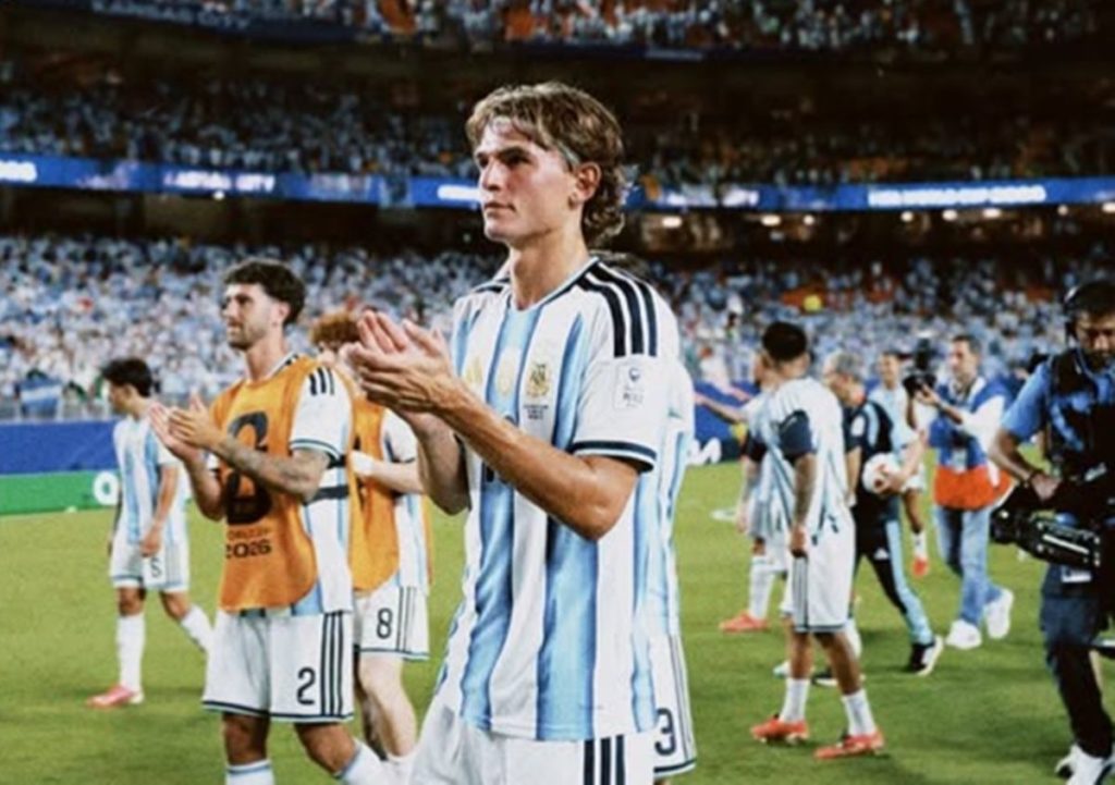 El futbolista canario Nico Paz, internacional con Argentina, tras un partido con su selección en el Mundial 2026. | Instagram