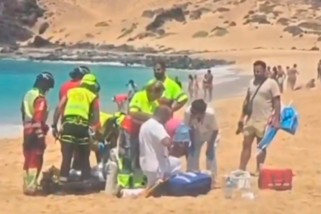 Rescate de emergencia en La Graciosa: evacúan en helicóptero a un herido grave
