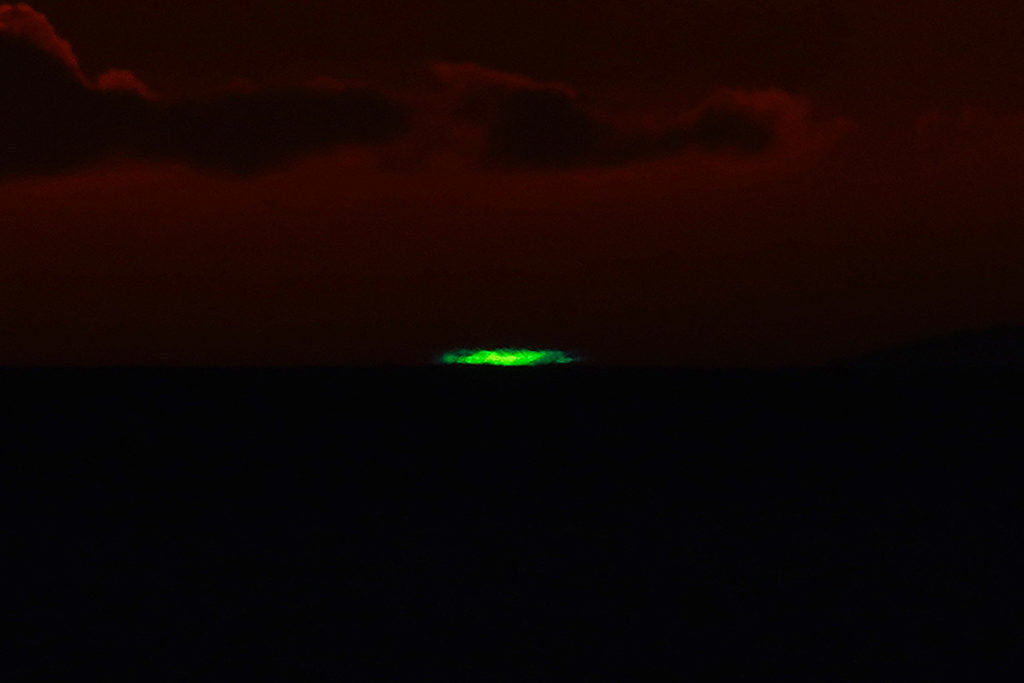 Rayo verde visto desde Los Gigantes sobre la Palma