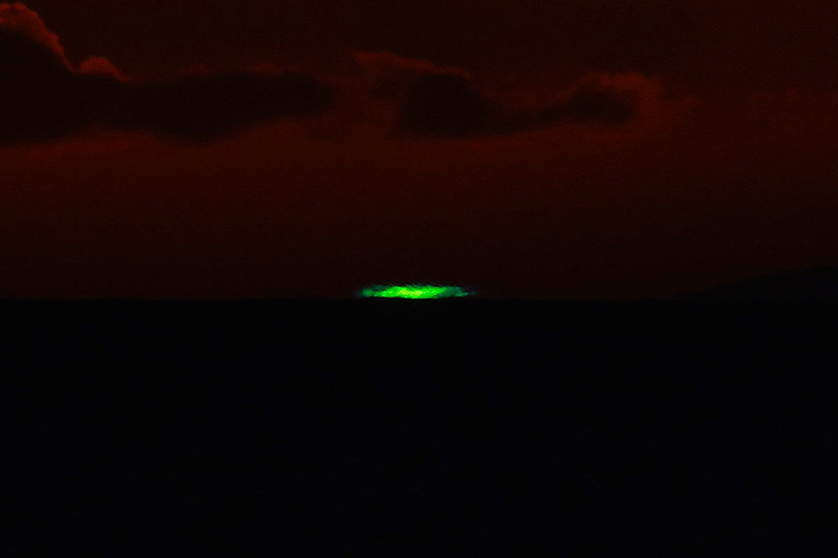 Rayo verde visto desde Los Gigantes sobre la Palma