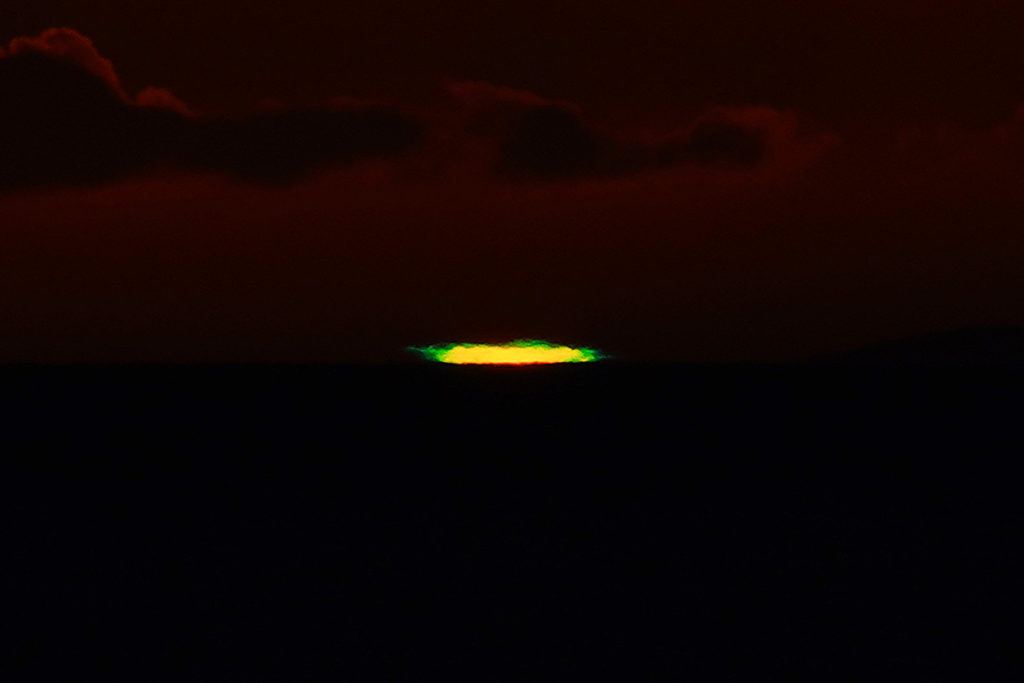 Rayo verde visto desde Los Gigantes sobre la Palma