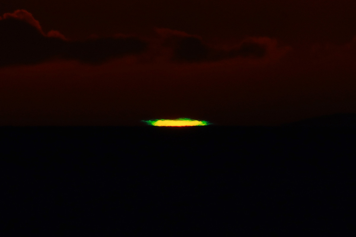 Rayo verde visto desde Los Gigantes sobre la Palma