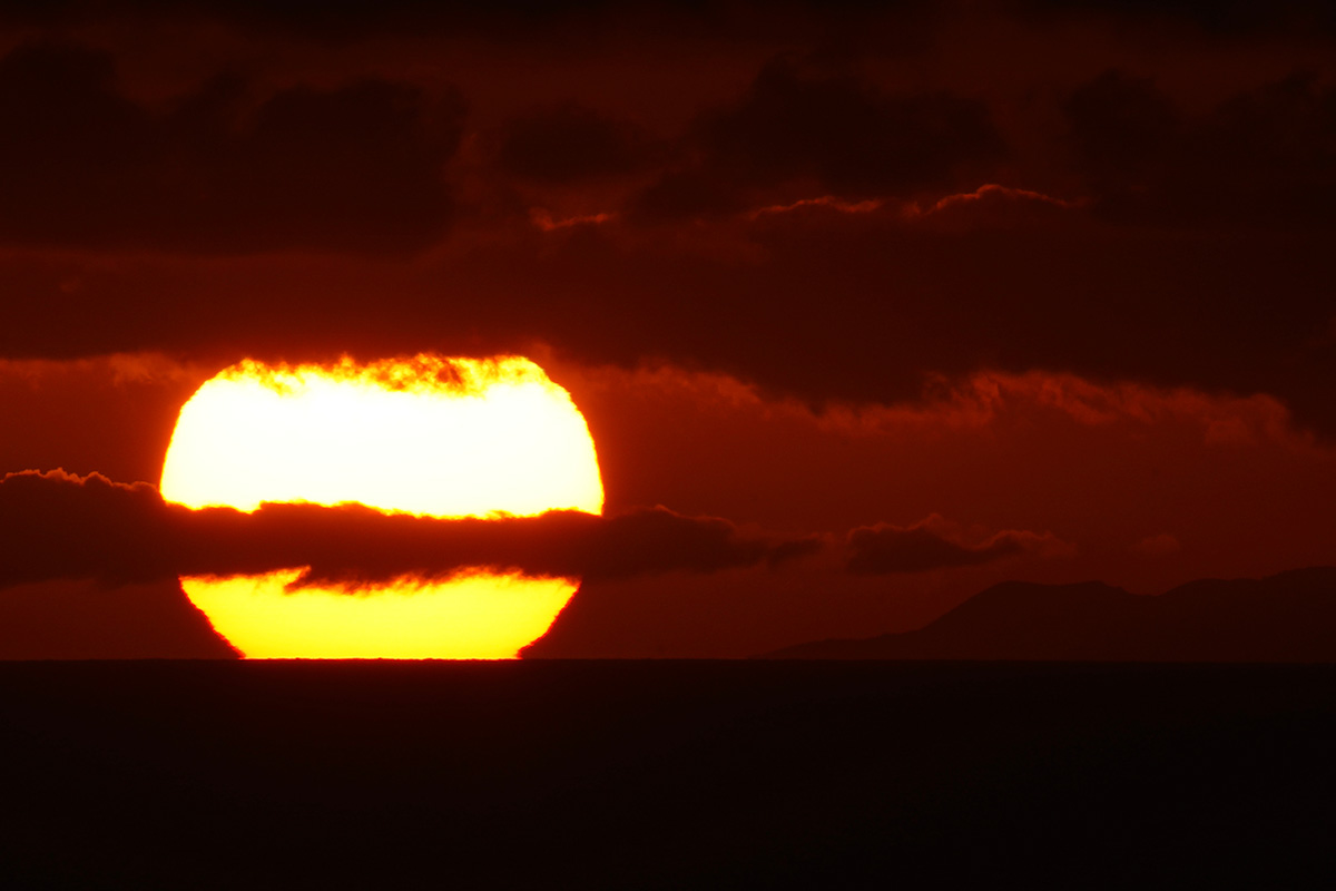 Rayo verde visto desde Los Gigantes sobre la Palma