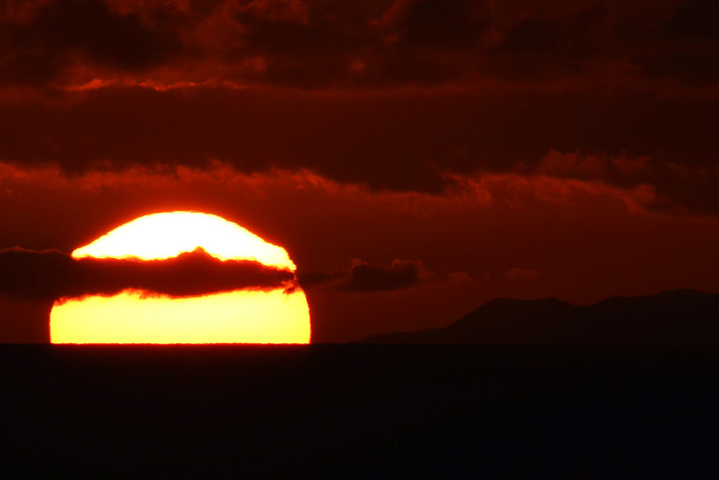 Rayo verde visto desde Los Gigantes sobre la Palma