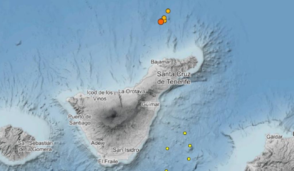 Serie sísmica en aguas próximas a Tenerife: uno de los terremotos se ha sentido