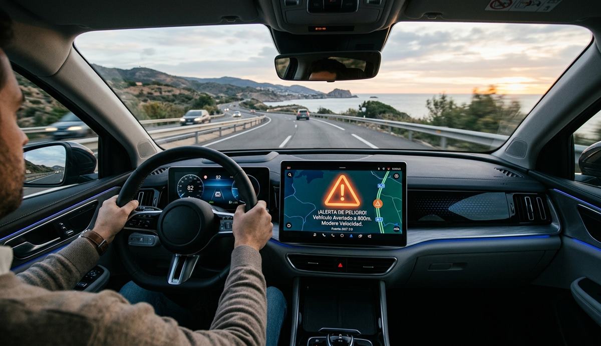 Ni se compra ni se lleva en el coche: así funciona la señal V27 de la DGT