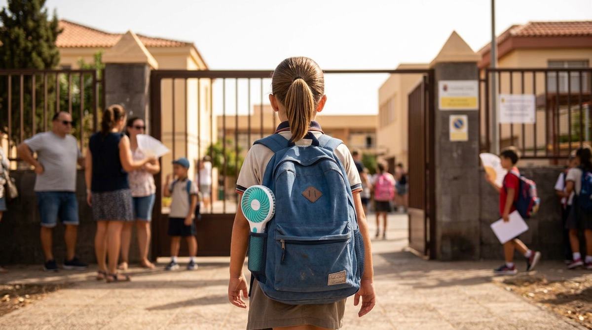 Al cole, con ventilador: las familias, obligadas a buscar soluciones ante el fuerte calor en las aulas de Canarias