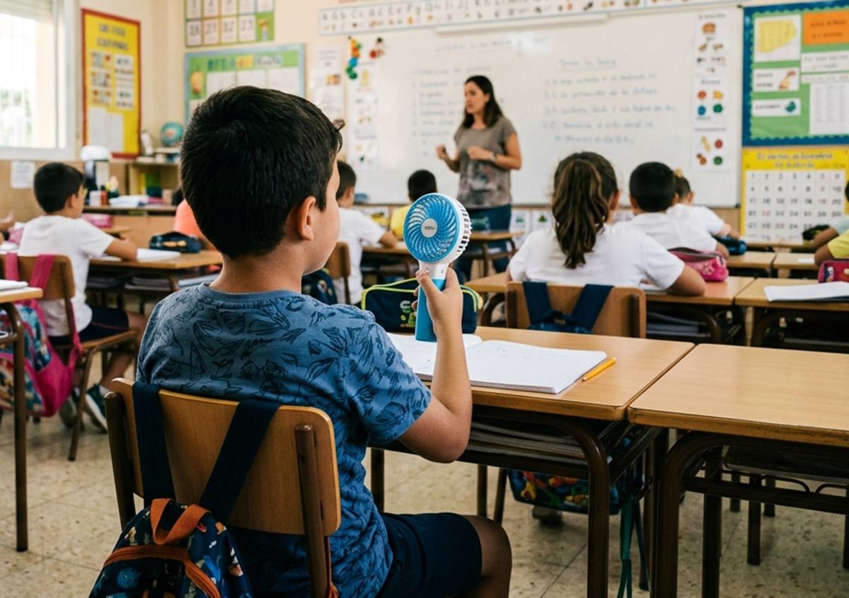 El grave problema del calor en las aulas de Canarias: "Se juega con la salud; es imposible dar clase ahí"