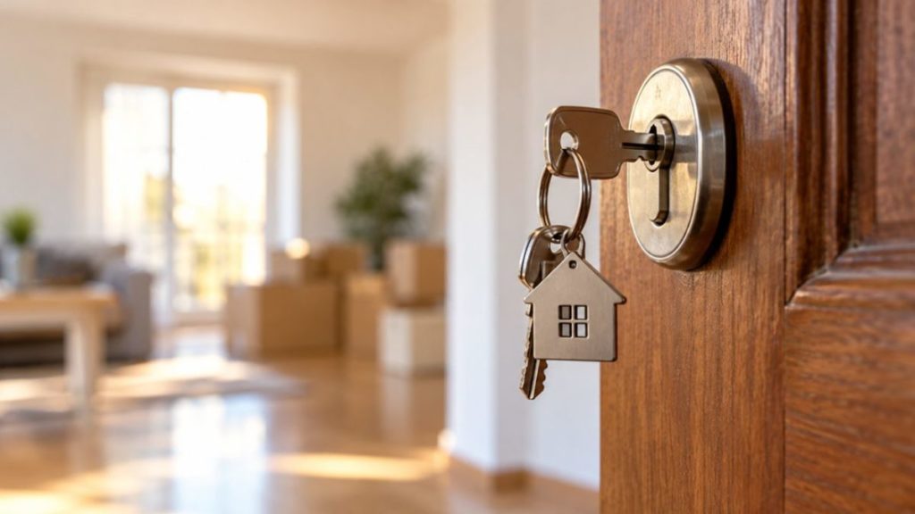 Llaves en la puerta de una vivienda, imagen ilustrativa de Canarias Pro-Hogar