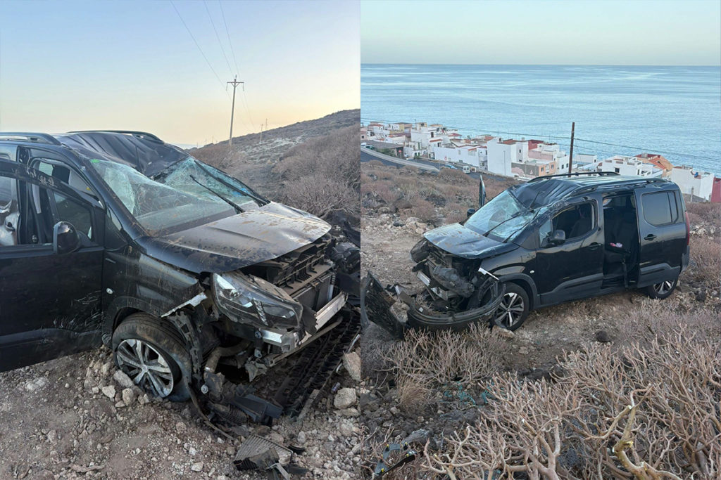 Dos hermanos sobreviven tras caer con su coche por un barranco en Tenerife