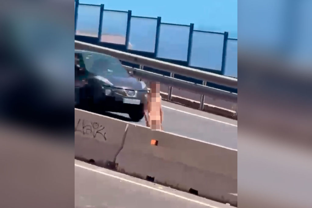Un hombre camina completamente desnudo por la TF-1