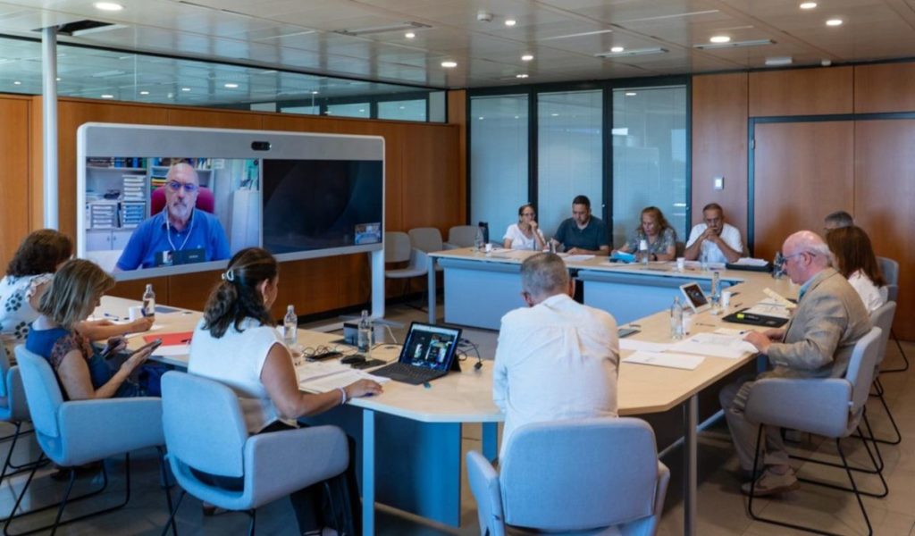 Imagen de la reunión celebrada ayer por la comisión. DA