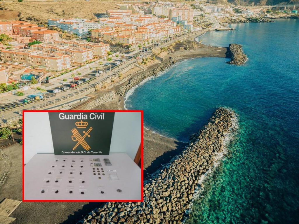 Un joven de 21 años monta un ‘chiringuito’ de drogas en una playa de Tenerife