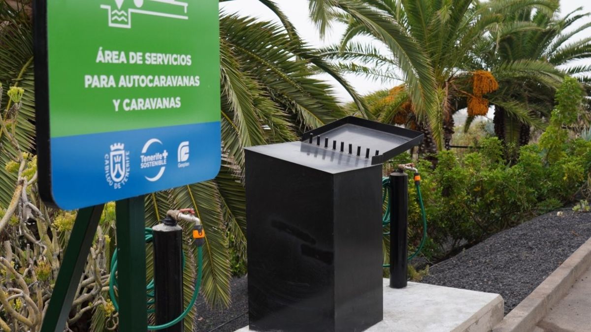 El Cabildo de Tenerife abre el primer área de servicios para caravanas en la comarca de la Isla Baja