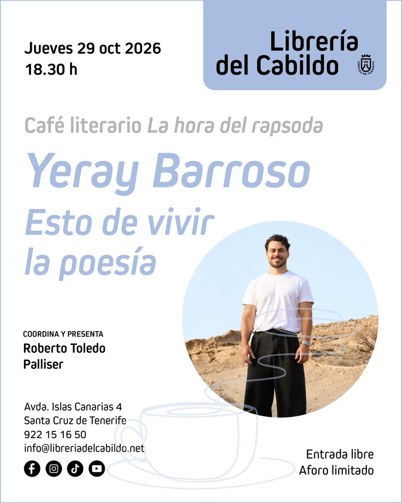 Yeray Barroso to Headline 'Literary Café' at Cabildo Bookstore in Santa Cruz