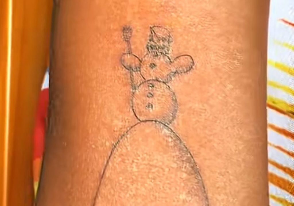 Tatuaje del muñeco de nieve de Tenerife