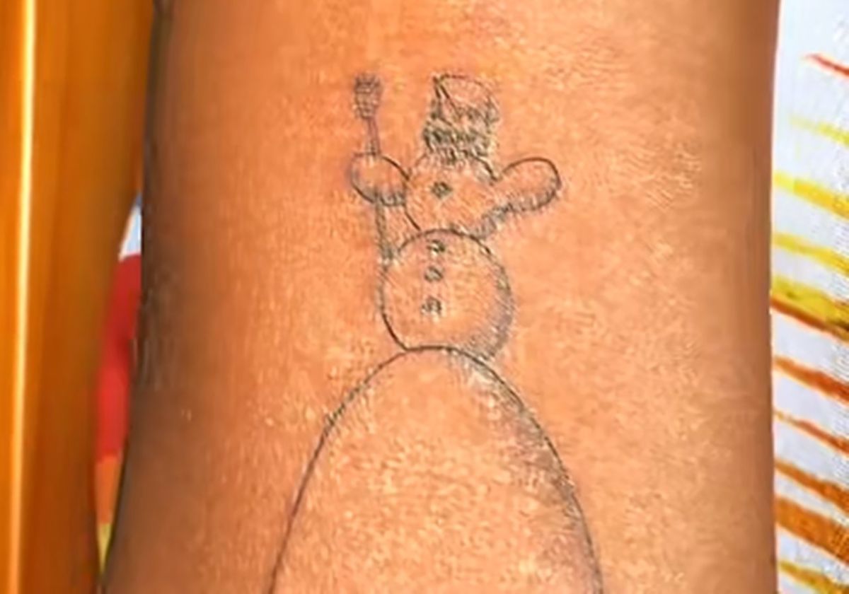 Tatuaje del muñeco de nieve de Tenerife