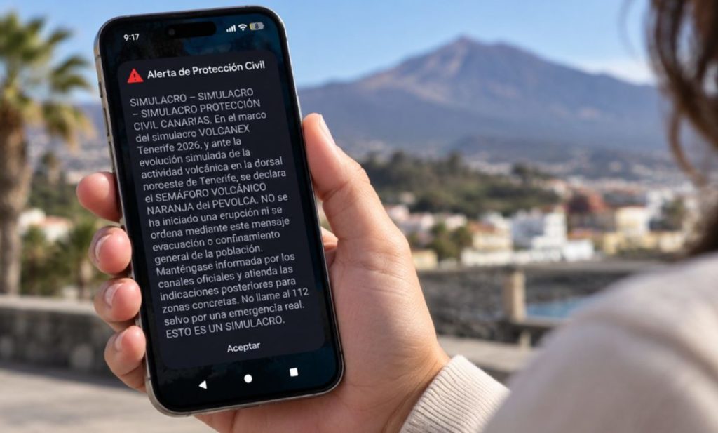 Suena el ES-Alert en Tenerife: este es el mensaje enviado por el simulacro volcánico